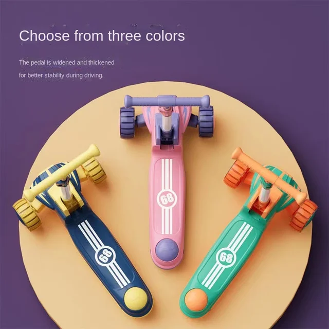 LazyChild Children's Multi-Function Scooter 1-3-6-9 Boys And Girls Baby Seat Toy Balance Three-In-One Toddler Sliding Scooter 3