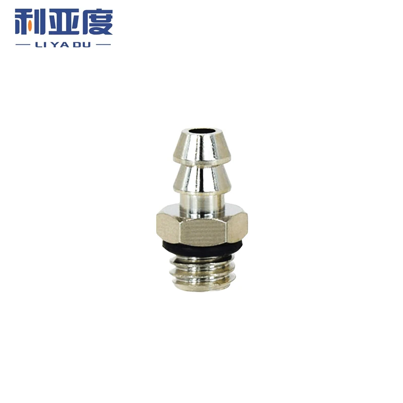 10pcs 2mm 3mm 4mm 6mm OD Air pneumatic hose fitting to M3 M4 M5 M6 Male Mini Barb Fitting pagoda joint Copper nickel Iron plating Brass
