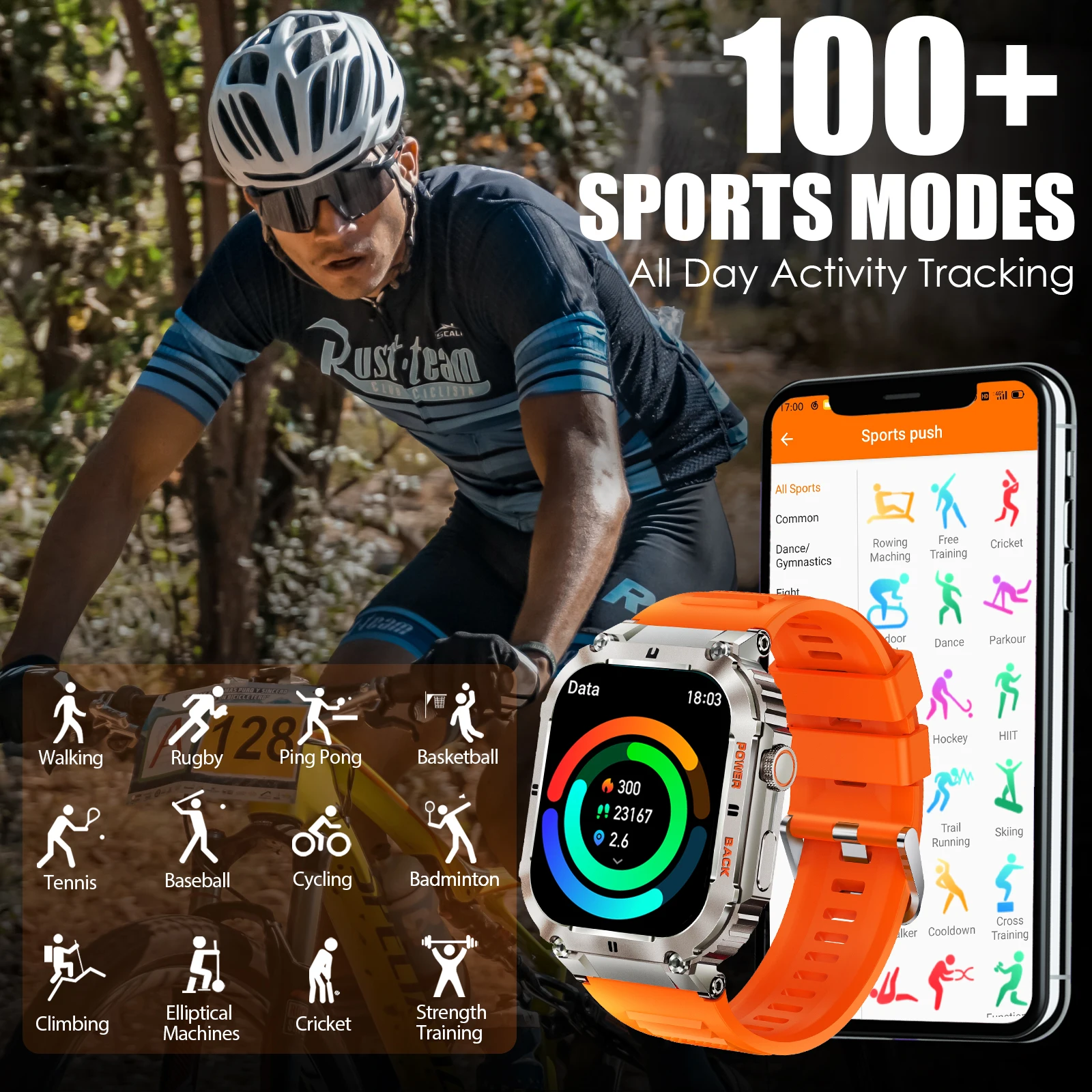 LaNikar Smart Watches For Men Bluetooth Call Screen Fitness Tracker Heart Rate Blood Pressure IP68 Waterproof for iPhone Android 5