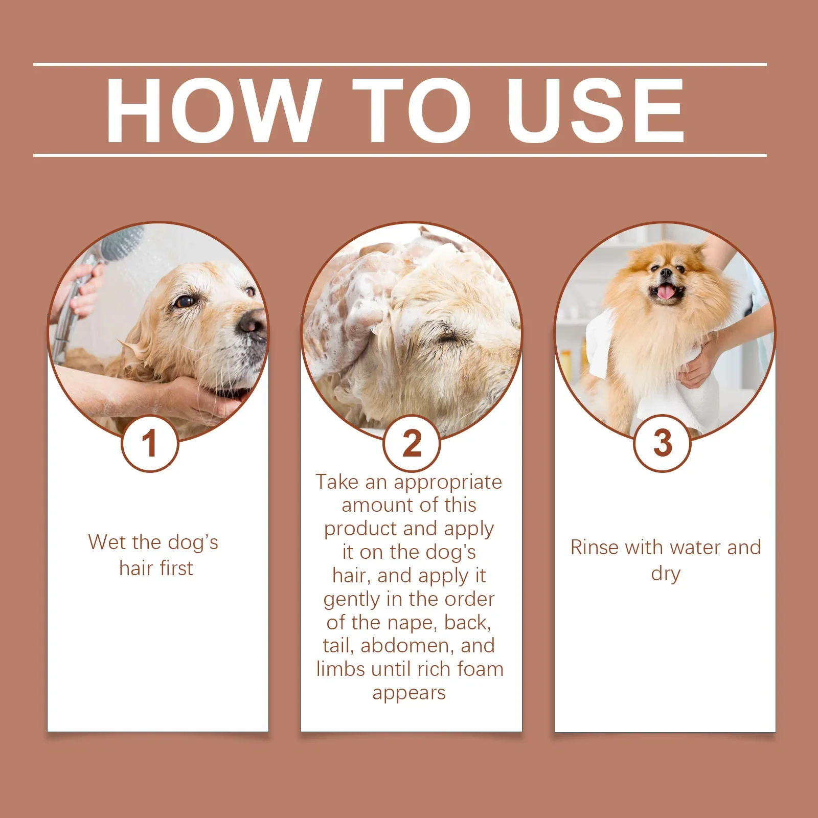 Yegbong Dog Shampoo, Pet Dog Hair Gentle Cleansing Shampoo Moisturizing and Supple Without Knots