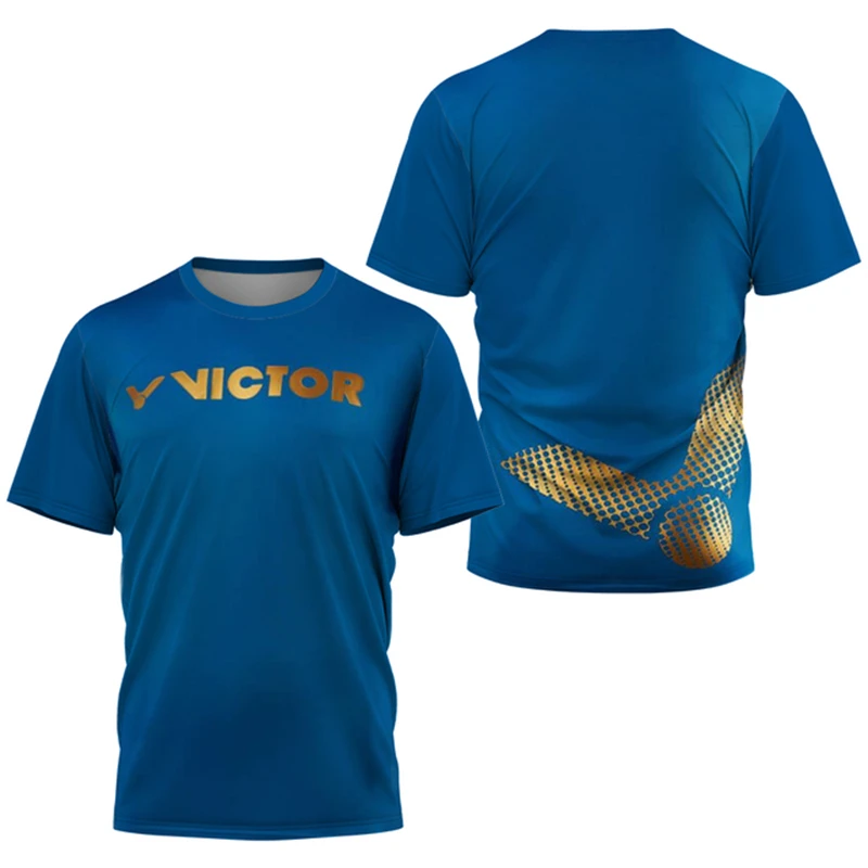 Men's T-Shirts Gradient Harajuku Badminton Table Tennis Tracksuits Summer Comfortable Breathable Quick Dry Tees Loose Sports Top