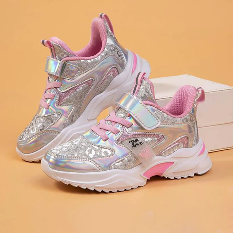 

Girls Princess Shoes Autumn/winter New Leather Girl Elementary School Sports Shoes Children's Casual Trend Shoes Running Shoes