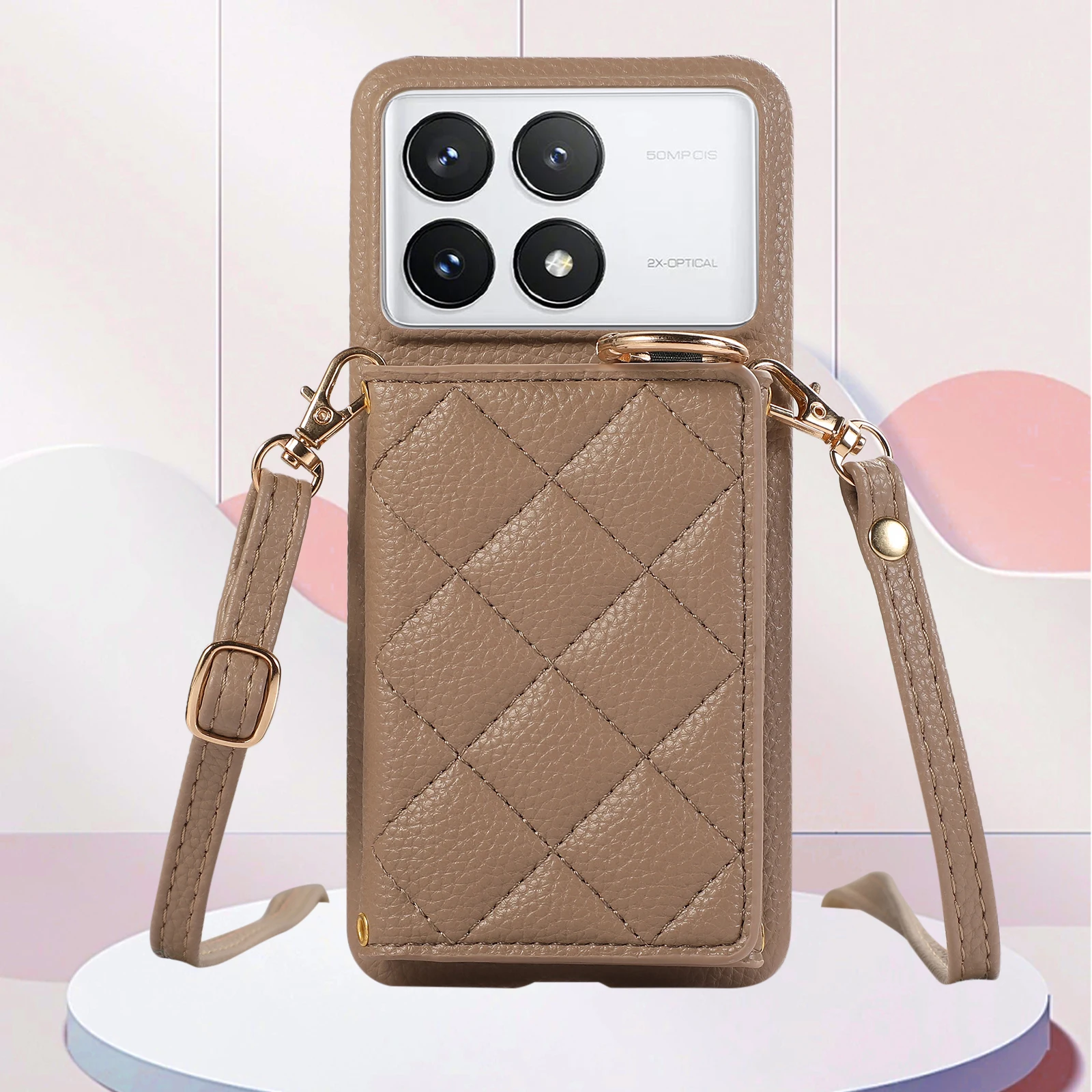 Étui portefeuille en cuir avec porte-cartes et anneau pour Xiaomi Redmi Note 13 Pro Plus 12 13C 13T POCO X6 NEO Triple Fold Cover_voghion.com