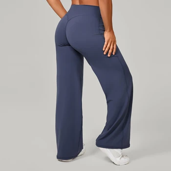 Pantaloni da yoga dritti da donna Pantaloni da yoga da donna in tessuto morbido ed elastico PALESTRA Proprietà traspiranti Pantaloni sportivi da corsa