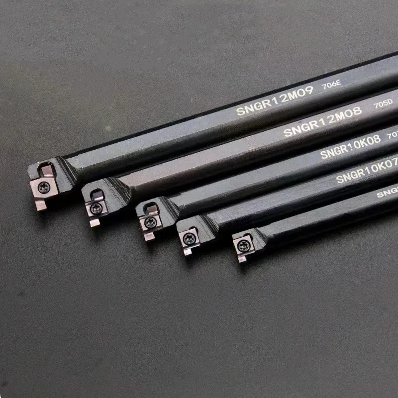 10PCS Inside Groove Carbide Turning Inserts 6GR 7GR 8GR 9GR 7GR 8GR 9GR 100/150/200/250/300 Suit for Grooving Turning Tools SNGR lathe tool