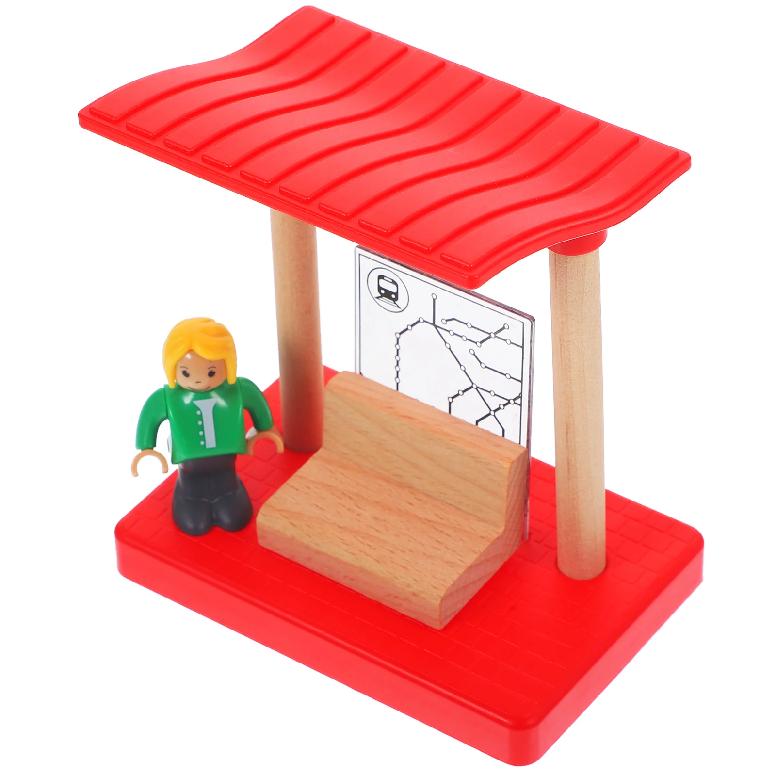 

Детская станция, платформа, игрушечная деревянная железная станция, железнодорожный трек, аксессуары, железнодорожный трек, здание пассажиров