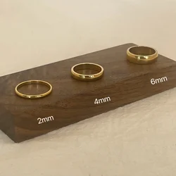 Elegant 18K Gold Plated Stainless Steel Couple Ring - US 7 (3PCS Gold set)