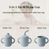 1PCS Two Lids Baby Silicone Straw Cup BPA Free Portable Storage Snack Container Feeding Cup Kids Learning Drink Cup Baby Stuff 5