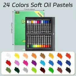 Vibrant Artists Oil Pastels Set - Ideal for Painting and Blending in Classrooms and Studios (24 Colors)