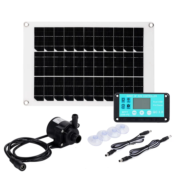 50W 350L/H Mini Kefe Nélküli Napenergia -Szivattyú Dc 12 V Napelem Napelemes Töltésvezérlő Ultra Silent Pond Garden Kit Akvárium - Image 5