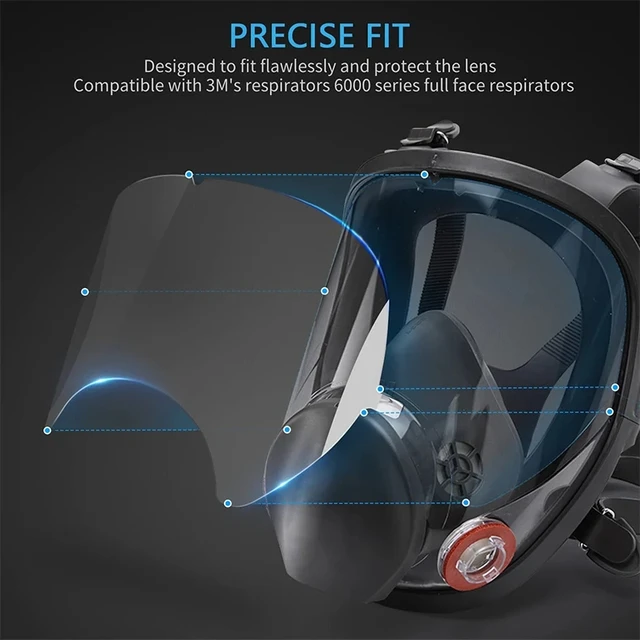 Scratch Proof Protective Full Face 6885 Visor Screen Protector Painting Spraying Mask Cover Film For 3M 6800 Gas Mask Respirator 1