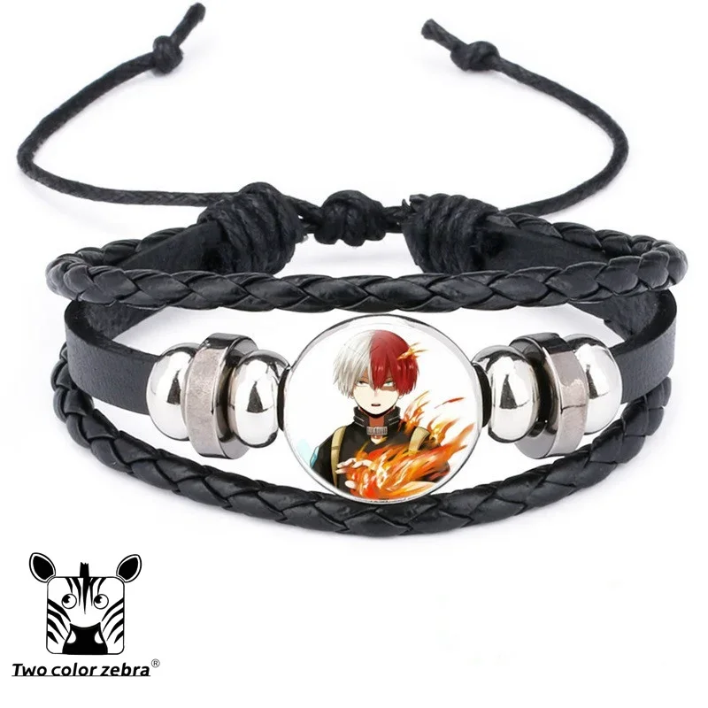 Anime My Hero Academia Cosplay Costume Gems Cowhide Bracelet Wristband Bracelet Jewelry Gift Hand-woven Adjustable Hand Strap