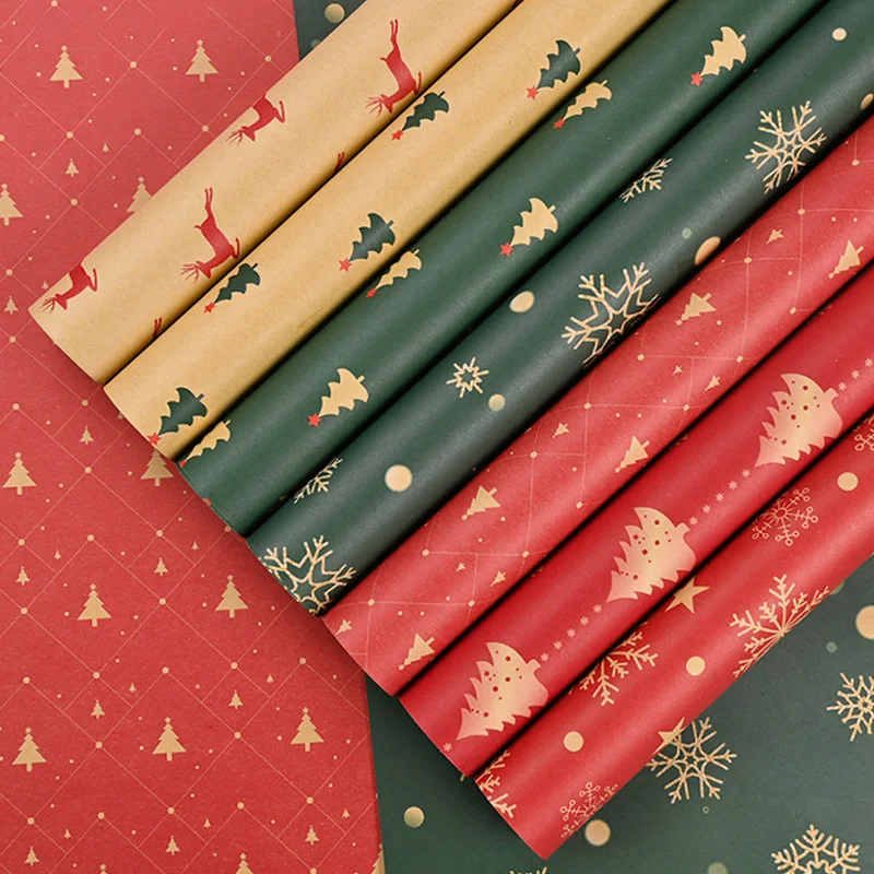 Christmas Wrapping Paper Extra Thick Wrapping Paper Christmas Gift Wrapping  Paper Festive Xmas Tree Elk Snowflake for Birthday - AliExpress