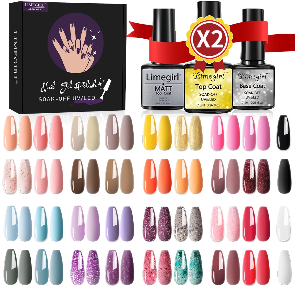 Limegirl Gel Nail Polish Lot Soak Off Uv Led Semi Permanent 60/40/24