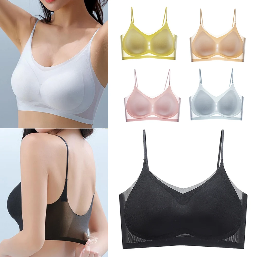 

Ultra-thin Women Bras Summer Breathable Traceless Underwear Sleep Bra Beauty Back Seamless Lingerie Ice Silk Bras Comfortable