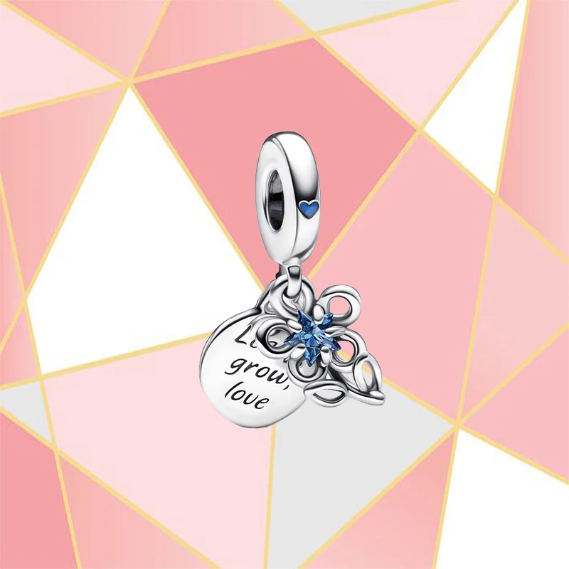 

Новинка 2022, высокое качество, Цветущий цветок из стерлингового серебра 100% пробы, Женский подвесной орнамент «Два в одном», модный простой подарок «сделай сам»