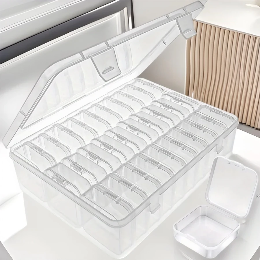 Durable Plastic Storage Box, 30 Compartments and Small Container - Transparent Jewelry and Small Item Organizer 5