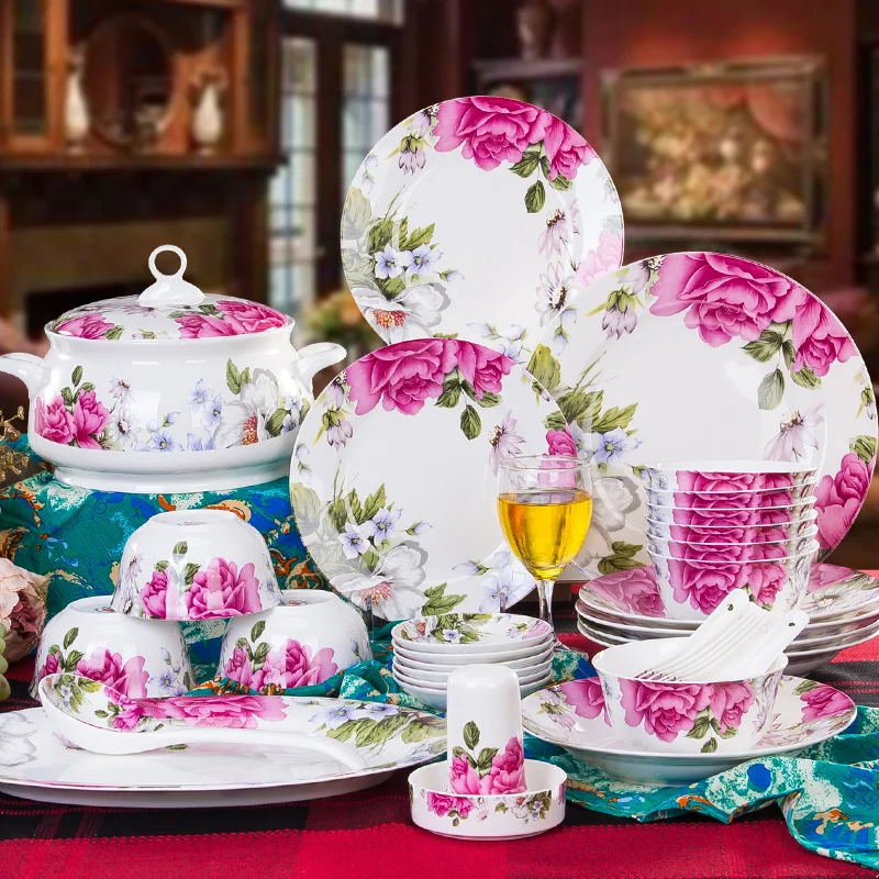 

[Royal] набор фарфоровой посуды joy Jingdezhen с чашей, 56 головок