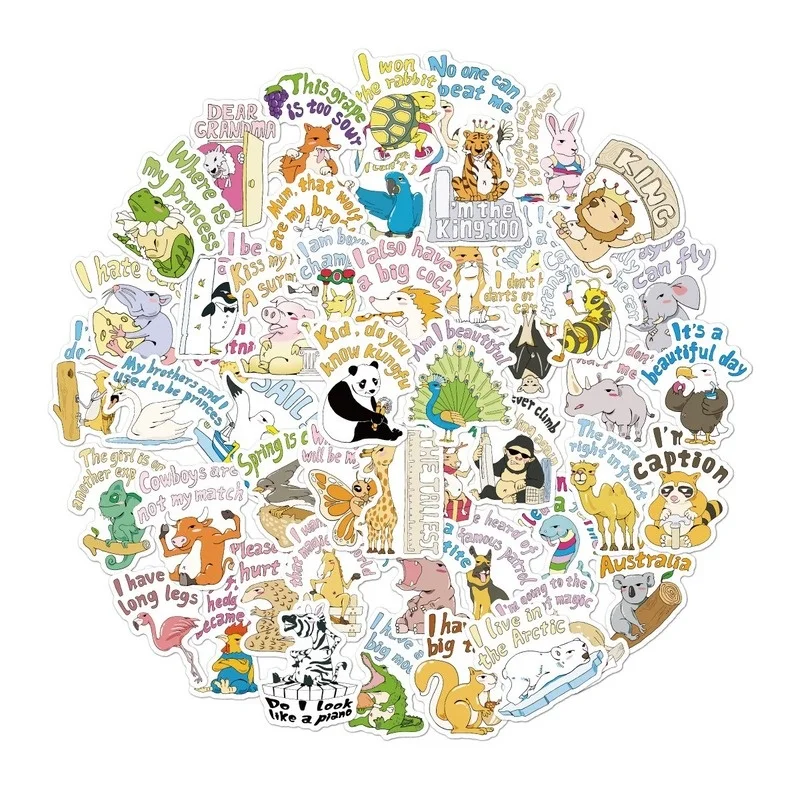 

2Set = 100pcs Children's Cartoon Fairy Animal Suitcase Water Glass Sticker