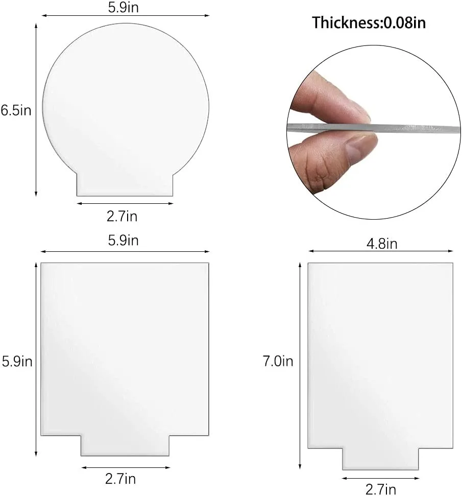Round Acrylic Sheet Clear Cast Plexiglass Panel Thick Plastic Glass Board for LED Light Base Signs