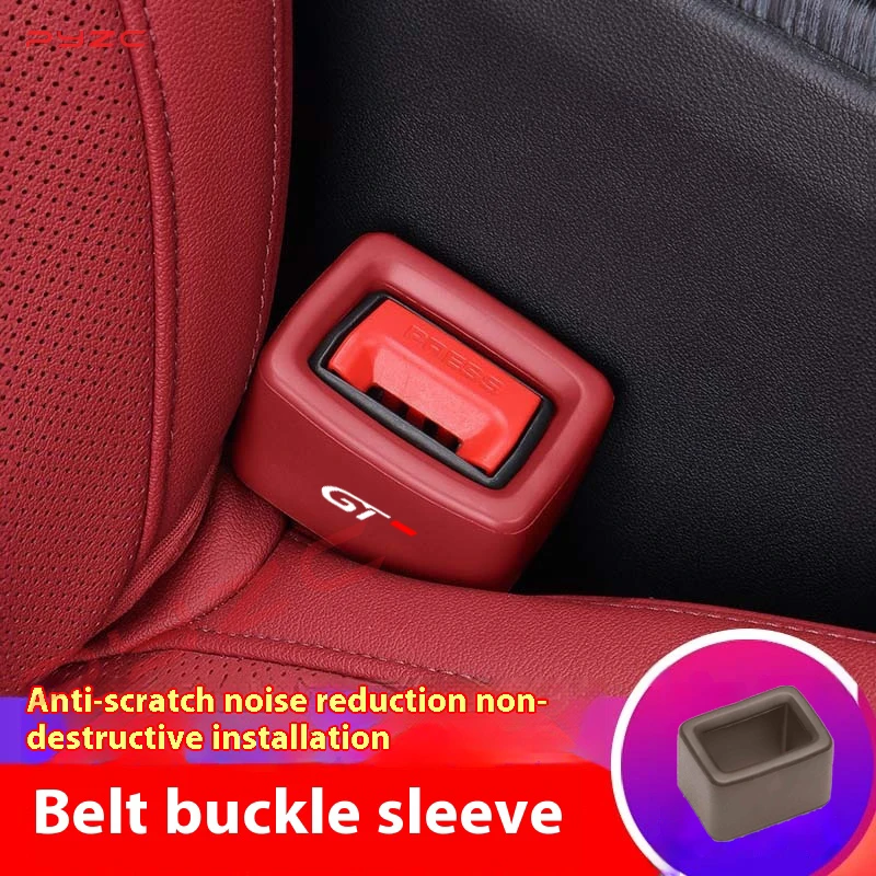 Car Safety Belt Buckle Holder Silicon Gel Buckle Protective Cover For Peugeot gt gtline 508 5008 3008 307 308 Accessories