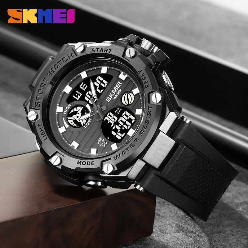 SKMEI Sports Watch Men's Military Electronic Watch Night Glow Waterproof Men's Dual Display Electronic Watch 2119 4