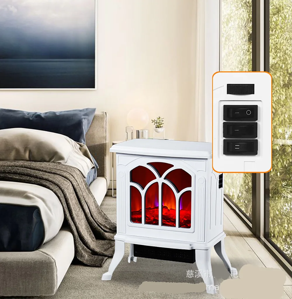18 Inch Height Mini Electric Fireplace Tabletop Portable Heater 1500W Black  Metal Frame Room Heater Space Heater Freestanding - AliExpress