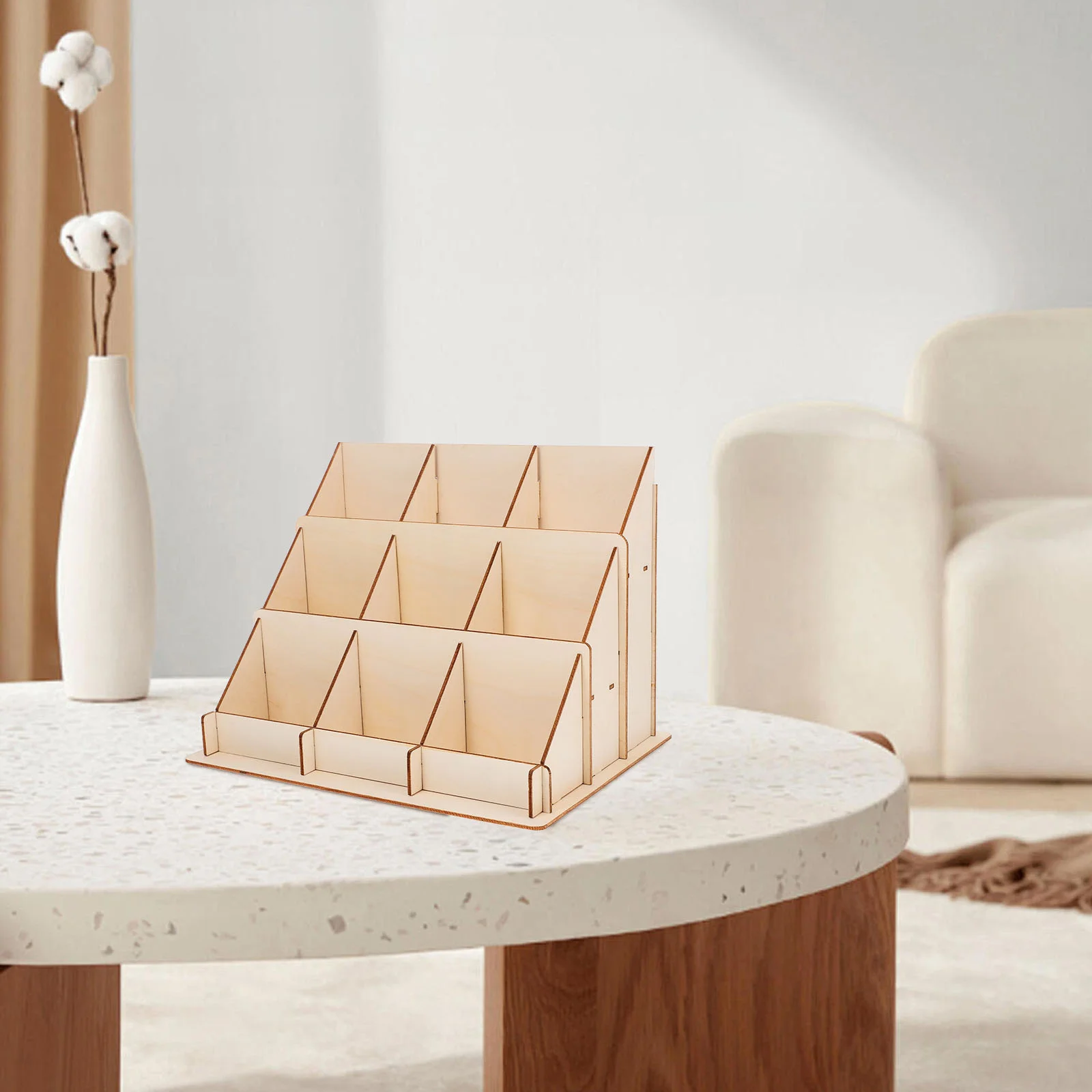 Wooden Card Display Stand Retail Racks Postcard Shelf Business Cards Wood Construction Spacious Design Material