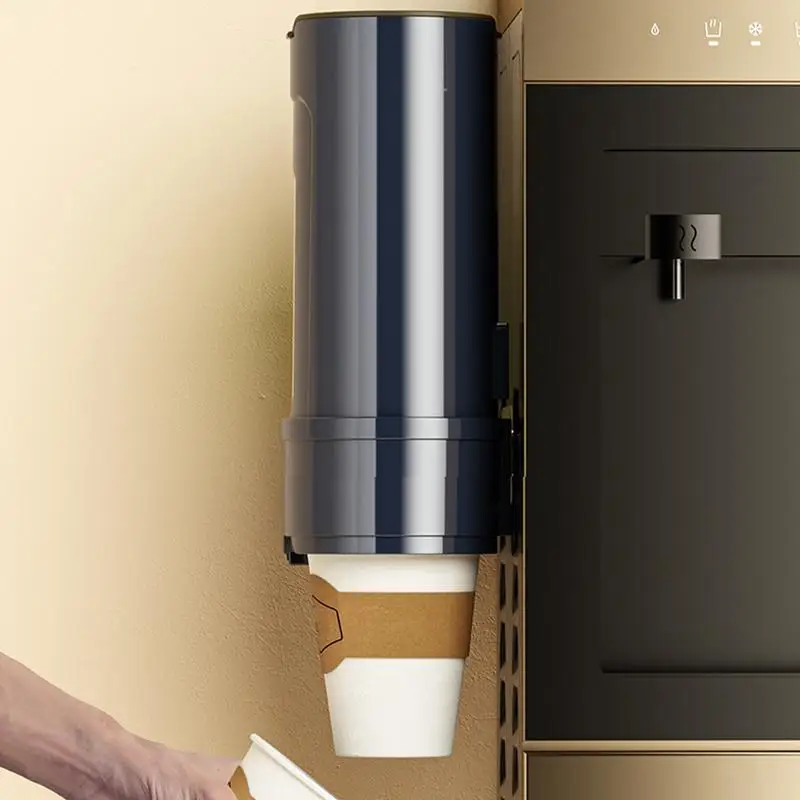 Cup Dispenser Wall Mount Adhesive Wall Mounted Paper Cup Dispenser Dust-proof Paper Storage and Organization Water