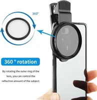 52MM Circular Universal Polarizer Camera Lens Clip Portable CPL Filter Kit Professional Phone Camera Lens For iPhone 16 15 14 13 4