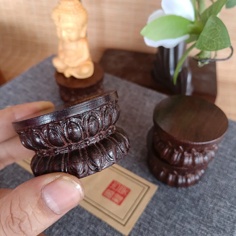 木製ティーポットベース 花瓶 【ヒッコリー材】 ヴィンテージ 彫刻