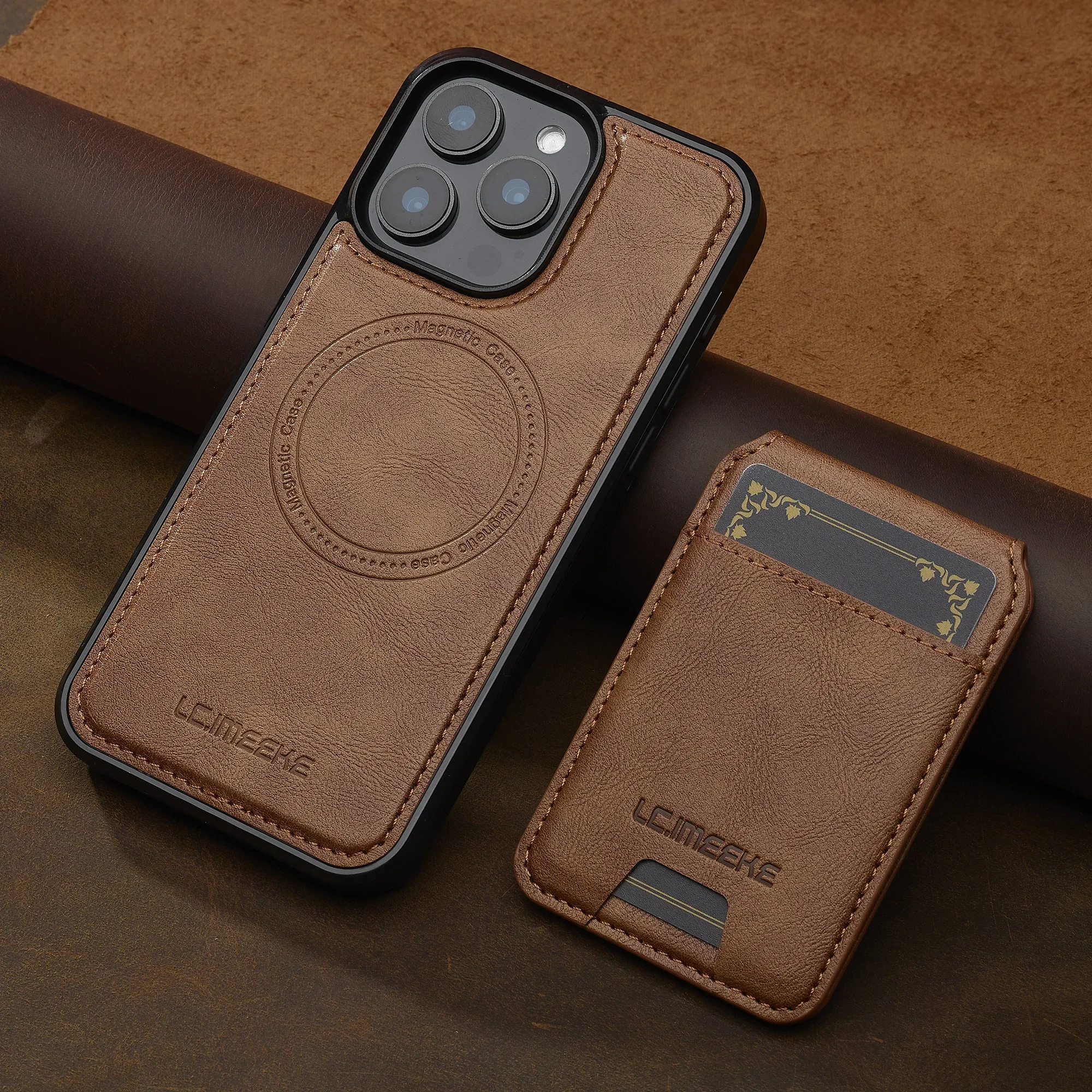 Detachable Magnetic 2 In 1 Leather Case For iPhone 16E 17 1615 14 13 12 11 Pro XS Max Air XR 8 7 Plus SE Card Pocket Phone Cover 2