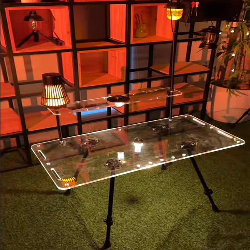 28000円→アウトレットSALE！アクリルキャンプテーブル80ｘ40ｃｍ棚付き 28000円→アウトレットSALE！アクリルキャンプテーブル