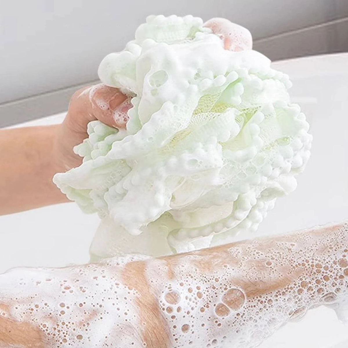 1pc-pearl shower ball lace scrub back scrub bath flower soft bubble bath bath towel bath wipe