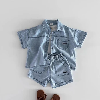 Baby Boys/Girls Short Sleeve Denim Set 3