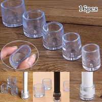 16Pcs 16/19/25/30mm Chair Leg Cap Rubber Feet-Protector Pads Non-slip Transparent Table Covers Furniture Leveling Feet Decor 4