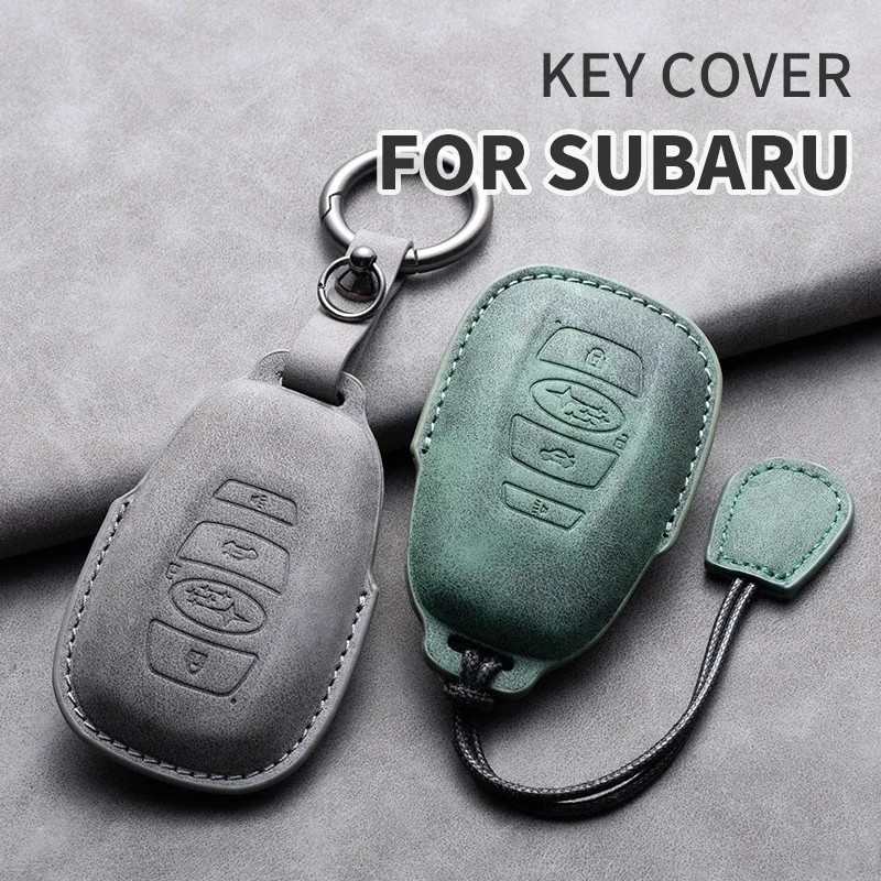 

Car Key Case Cover Shell For Subaru BRZ XV SV Forester Legacy Outback Crosstrek Impreza WRX Ascent Leather Car Keychian