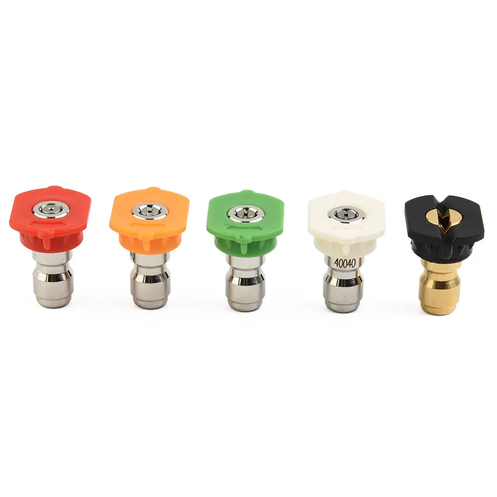 

New Brand Practical High Quality Spray Nozzle Tips Pressure Washer 5Pcs Set 0 15 25 40 Degree 1/4\\\\\\'\\\\\\' Male Thread