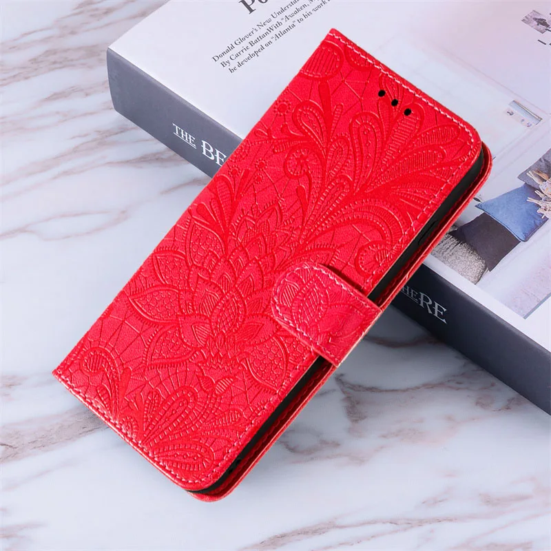 Floral Leather Flip Wallet Case – Elegant Flower Design with Card Slots and Stand Feature
