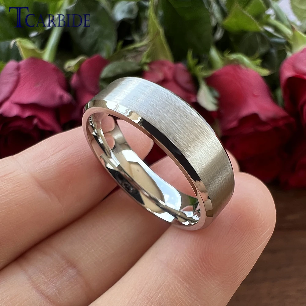 Black Ring 6mm 8mm Stainless Steel Classic Dailylife Jewelry Beveled Brushed Shipping to All Over The World wedding rings signet ring round rings cross rings silver ring womens ring fidget rings couple rings cubic zircon ring turkish rings finger rings jewelry rings ring jewelry anime rings moissanite ring survival ring