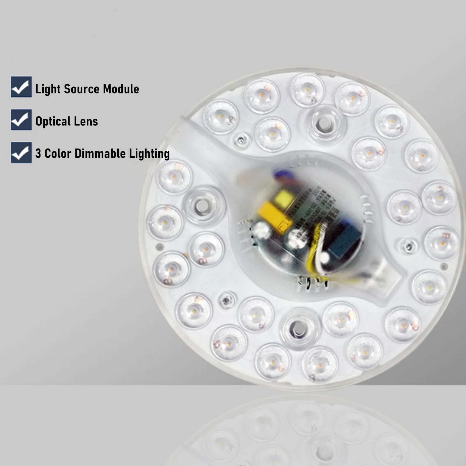 4.9 Inch Ceiling Fan LED Light Replacement 3 Color Adjustable Flush Mount Magnetic LED Fan Light Retrofit Round