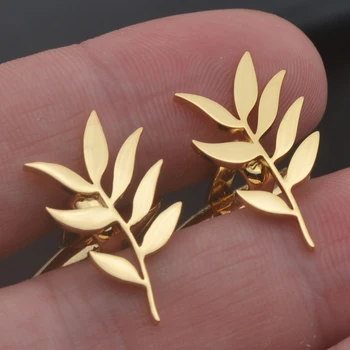 Wholesale Fashion Cufflinks Stainless Steel Olive Branch Pattern Cuff Ornaments Wedding Father Husband Holiday Gifts 1