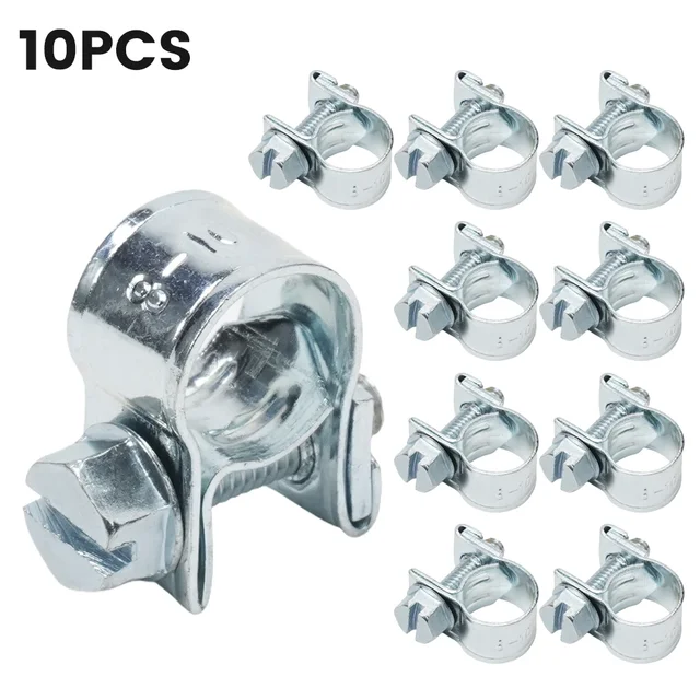 10x Hose Clamp Carbon Small Fuel Pipe Diesel Pipe Jubilee Hose Clamp Steel Galvanized 8-20mm For Fixing Hose Pipe Cable 2