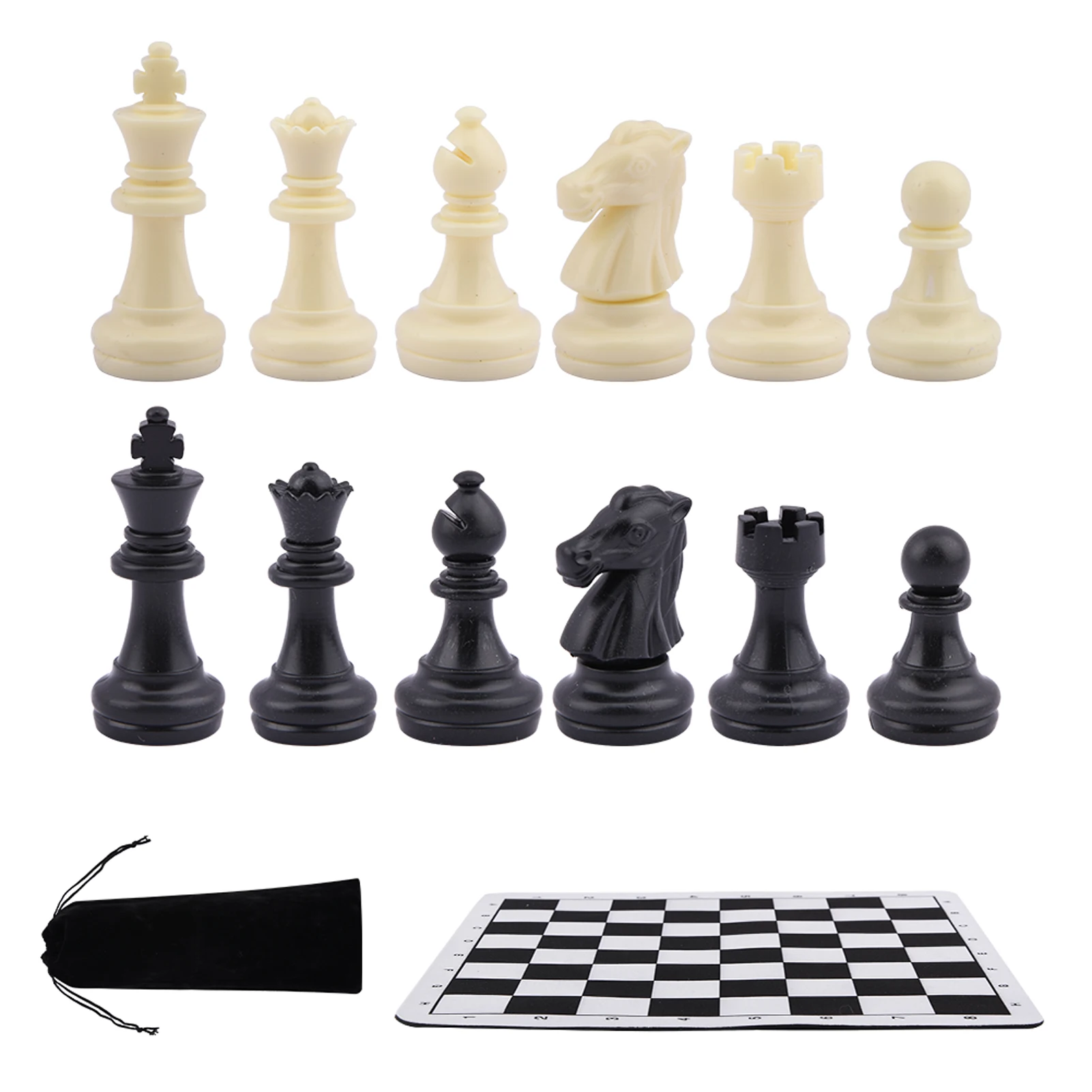 Large 4 Player Silicone Chess Set with Cloth Drawstring Bags