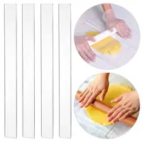 2Pcs Kitchen Depth Guide Fondant Icing Biscuit Smoother Acrylic Balance Ruler Thickness Ruler Cake Rolling Tools