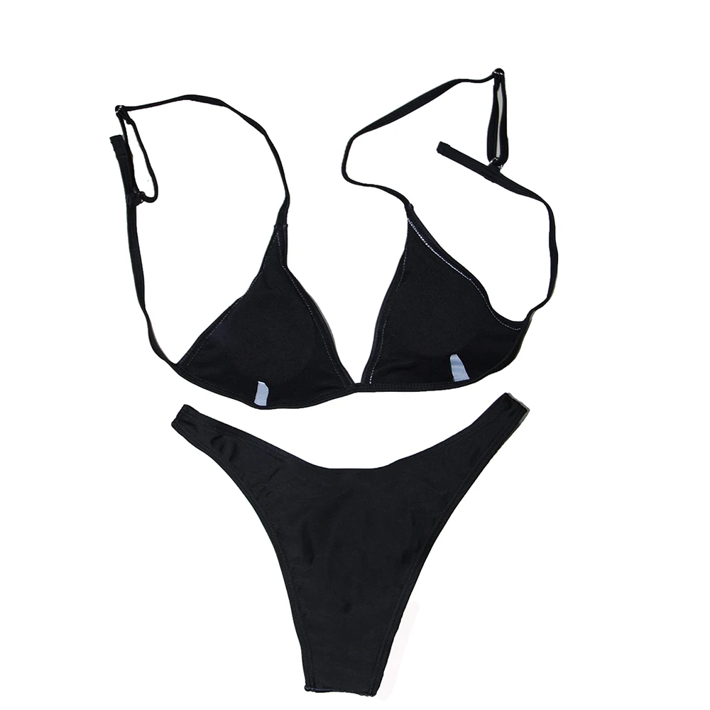 Yiiciovy Summer Sexy Female Swimwear Halloween Letter Cartoon Pattern Print Spaghetti Strap Bikini Sets Swimsuit Bathing Suit
