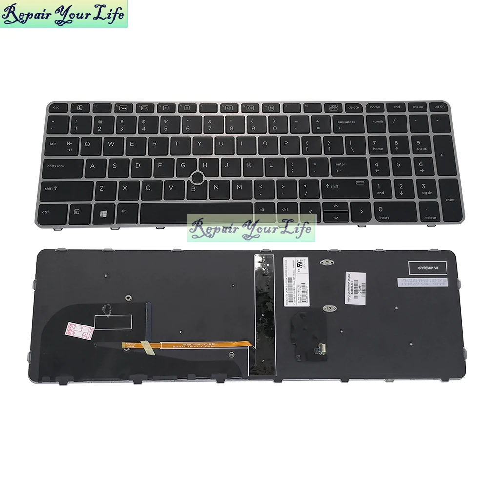 Backlit Teclado para hp Zbook 15u g3 15u-g4 Inglês Notebook Teclados Backlight Ponteiro 822578001 836623 821157 821159 us