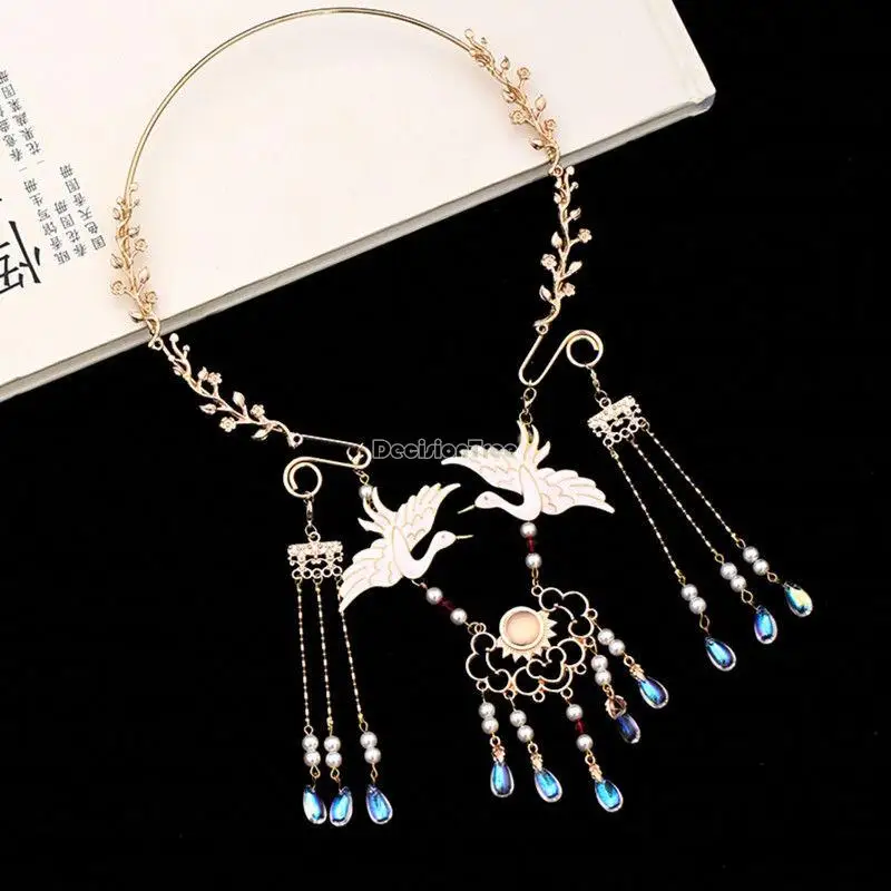 

2023 handcrafted hanfu accessories ancient style collar tassel necklace necklace ming pendant ancient song dynasty jewelry s583