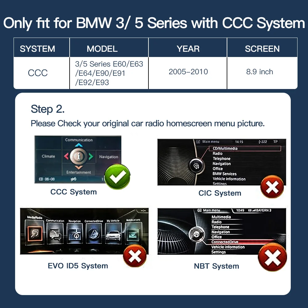 CARABC  ī÷  ȵ̵ , 8.9 ġ ڵ ̼, BMW 3/5 ø E60, E63, E64, E90, E91, E92, E93(2005-2010) ccs
