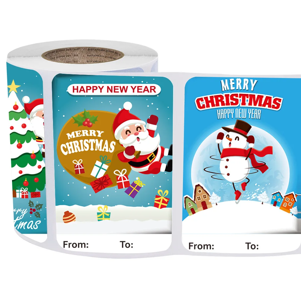 Etiquetas Adhivas Para Regalo De Navidad, 250 Unidad, Decoración